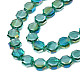 Electroplate Transparent Glass Beads Strands EGLA-N002-27-C05-3