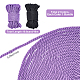 Gorgecraft2バンドル2色ポリエステル糸  編組ロープ  ラウンド  黒と紫  ミックスカラー  7mm  10 M /バンドル  1bundle / color OCOR-GF0001-36A-2