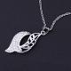 Silver Color Plated Brass Cubic Zirconia Leaf Pendant Necklaces NJEW-BB08352-P-5