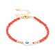 Croix avec des bracelets de perles de mauvais œil BJEW-JB06289-2