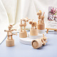 5 Stück 5 Stil Schima Holz DIY Hund & Elefant & Puppe & Schnecke Kleintier Desktop Ornamente DJEW-CF0001-01-5