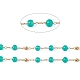 Chaîne de perles rondes en jade naturel teint CHS-C006-01F-2