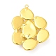 真鍮チャーム  天然真珠の花のチャーム  長持ちメッキ  ゴールドカラー  45.5~46x35x9.5mm  穴：1.8mm KK-M251-03G-3