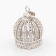 CZ Jewelry Brass Micro Pave Cubic Zirconia Crown Pendants ZIRC-M020-38P-NR-1