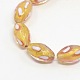 Handmade Gold Foil Glass Oval Beads Strands FOIL-L010-03-1