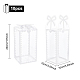 Benecreat透明PVCボックス  キャンディーギフトボックス  結婚披露宴のベビーシャワーの荷箱のため  弓と長方形  ホワイト  10x10x20cm  展開：285x160 CON-BC0002-12C-2
