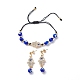 Bracciale con perline intrecciate malocchio a lume e orecchini pendenti SJEW-JS01258-1