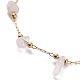 Bracelets en chaîne de perles en quartz rose naturel BJEW-G692-01B-2