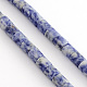 Brins de perles de jaspe de tache bleue naturelle X-G-R187-06-1