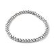 316 bracelets extensibles en perles rondes en acier inoxydable chirurgical BJEW-M305-01B-P-1