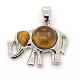Mixed Gemstone Pendants with Platinum Brass Settings G-N0010-04-2