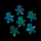 夜光UVメッキレインボー虹色アクリルビーズ  ジンジャーブレッドマン  ミックスカラー  20x18x10.5mm  穴：3.5mm PACR-E002-04-1