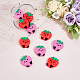 SUPERFINDINGS 12Pcs 2 Colors Strawberry Food Grade Eco-Friendly Silicone Beads SIL-FH0001-05-4