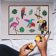 Olycraft 2 pz 11x8.6 pollici fenicotteri stencil per serigrafia autoadesivi foglie di uccelli tropicali stencil monstera colibrì serigrafia stencil riutilizzabili per dipingere su legno t-shirt borse DIY-WH0338-081-5