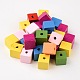 14MM Mixed Color Cube Natural Wood Beads X-TB115Y-3