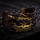 Casual Unisex Mask & Infinity Zinc Alloy and Leather Multi-strand Bracelets BJEW-BB16336-10