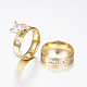 304 Stainless Steel Couple Rings RJEW-P057-33-7-1