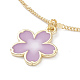 Sakura Pendant Necklaces & Dangle Earring Jewelry Sets SJEW-JS01147-03-4