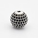 CZ Brass Micro Pave Grade AAA Black Color Cubic Zirconia Round Beads KK-O065-6mm-01-NR-2