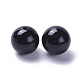 Black Imitated Pearl Chunky Bubblegum Acrylic Round Beads X-PACR-20D-5-1-2