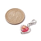 Décorations pendantes en alliage de cœur et en acrylique HJEW-JM01642-3