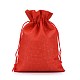 ポリエステル模造黄麻布包装袋巾着袋  レッド  18x13cm X-ABAG-R004-18x13cm-01-2