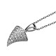TINYSAND 925 Sterling Silver Cubic Zirconia Triangular Geometry Pendant Necklace TS-N387-S-2