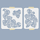 Mayjoydiy 2 個モンステラの葉ステンシルトロピカルリーフステンシル 11.8 × 11.8/8.3 × 11.7 インチ植物の葉再利用可能な壁ステンシル家具キャンバス家の装飾工芸品 DIY-WH0411-019-2