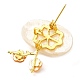 Oval & Peach Blossom Dyed Natural White Shell Brooches for Women JEWB-E031-01G-02-2