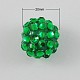 5 pcs gruesos abalorios de la bola bubblegum resinrhinestone redondas X-RESI-S260-20mm-S7-1