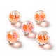 Perles acryliques irisées arc-en-ciel à placage uv bicolore TACR-D010-03B-04-1