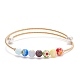 Bracelet manchette en perles rondes en verre millefiori fait à la main avec perle BJEW-JB08327-1