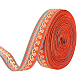 Fingerinspire 12.5 ヤード 20 ミリメートル幅刺繍織リボンオレンジ赤ポリエステルジャカードリボン縫製ジャカードトリムヴィンテージジャカードリボントリム diy 工芸品服の装飾 OCOR-FG0001-54C-1