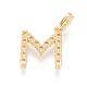 Golden Plated Brass Micro Pave Clear Cubic Zirconia Pendants ZIRC-L093-01M-2