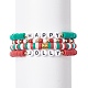 4pcs 4 style argile polymère heishi surfeur bracelets extensibles ensemble BJEW-TA00268-3