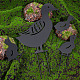 アイアンガーデンステークス  庭の装飾  アヒル  ブラック  144~308x67~175x1~2.5mm  4個/セット AJEW-WH0042-81EB-5