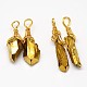 Colgantes de cristal natural envueltos con alambre dorado de piedras preciosas G-L133-07-3