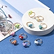 Corazón de resina con anillos de puño abiertos RJEW-JR00578-4