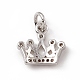 Brass Micro Pave Clear Cubic Zirconia Crown Charms ZIRC-F132-64P-2