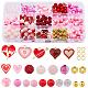 SUNNYCLUE 1 Box Valentine's Day Beads Heart Shaped Love Beads 8mm Round Red Pink Acrylic Beads Rhinestone Bead Bulk Spacer Beads Beading Kit Valentine Heart Charms for Jewelry Making Kits DIY-SC0023-40-1