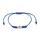 2Pcs Flat Round with Heart Acrylic Braided Bead Bracelets Set with Glass Seed BJEW-JB08034-05-5