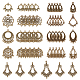 SUNNYCLUE 1 Box 54Pcs 9 Style Tibetan Earring Chandelier Connector Charms Findings Loops Jewellery Making Kit for Earring Drop and Charm Pendant TIBE-SC0001-47-1