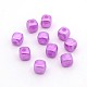 Opaque ABS Plastic Imitation Pearl Cube Beads MACR-M016-14-1