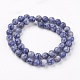Brins de perles de jaspe de tache bleue naturelle G-R193-15-6mm-4
