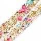 SUPERFINDINGS 1m Glass Hotfix Rhinestone Beaded Trim Colorful Rhinestone Sparkling Bling Ribbons Gemstone Seedbeads Chips Sewing Accessories for Clothes Bag Shoes Wedding Party Decoration DIY-WH0188-13-2