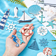 CHGCRAFT 34pcs 16Style Wooden Nautical Hanging Decorations Mini Beach Marine Ornament Set Beach Coastal Wall Ornaments for Summer Party Home Decor HJEW-CA0001-09-3