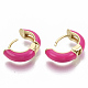 Brass Huggie Hoop Earrings EJEW-S209-01D-4