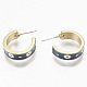 Golden Plated Alloy Enamel Stud Earrings X-EJEW-N009-02-3