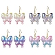 Scintillanti orecchini pendenti a farfalla in acrilico da donna EJEW-JE05644-1
