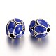 Oval Antique Silver Plated Alloy Enamel Beads ENAM-J610-01AS-1